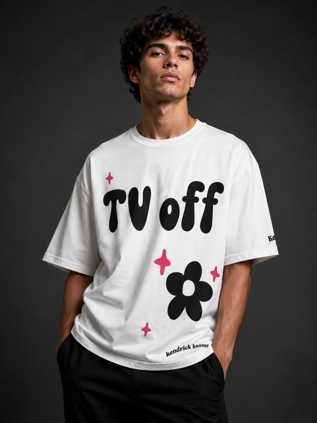 TV Off Graphic Oversized T-Shirt