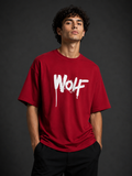 Wolf Puff Print Oversized T-Shirt