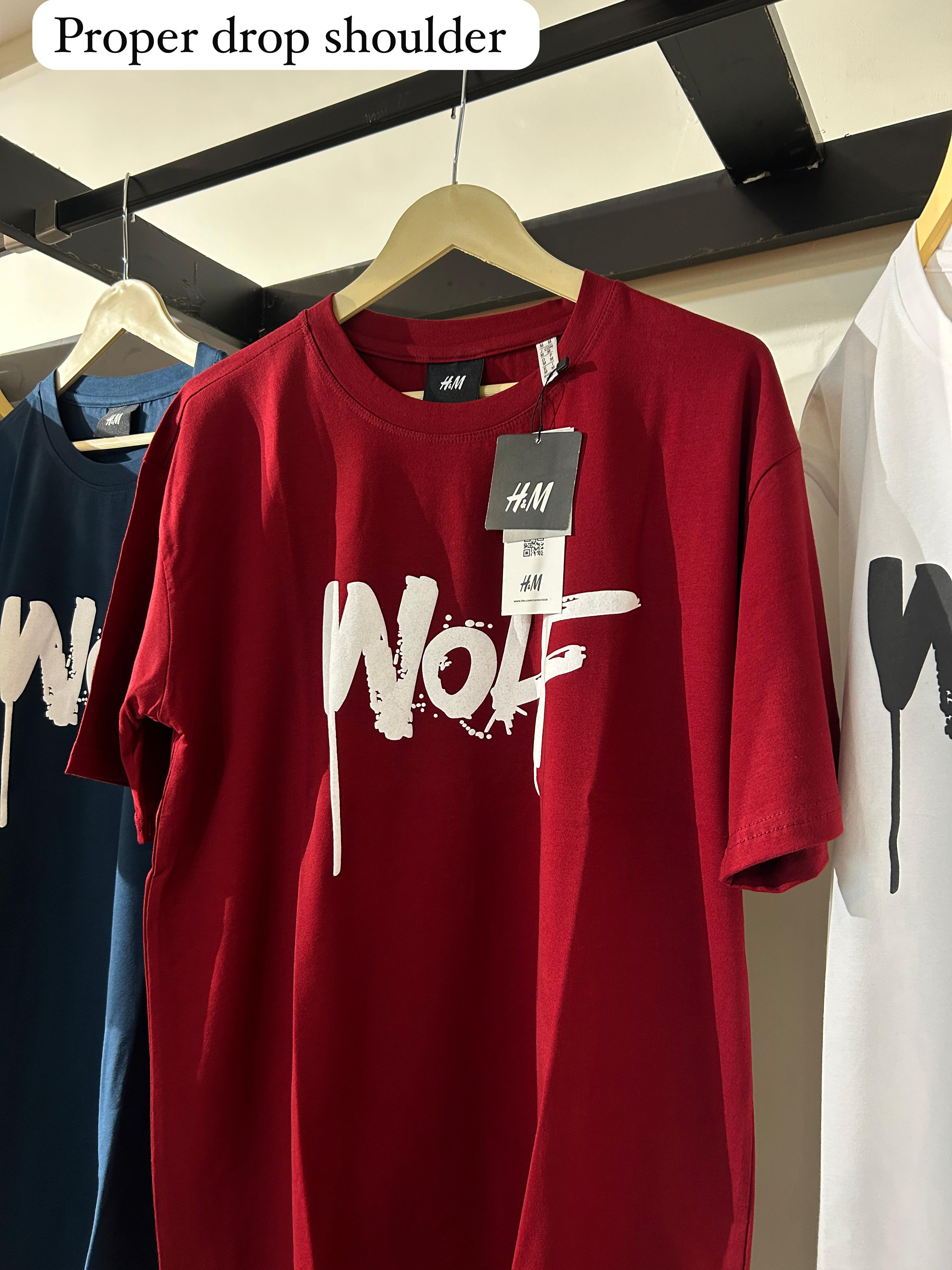 Wolf Puff Print Oversized T-Shirt