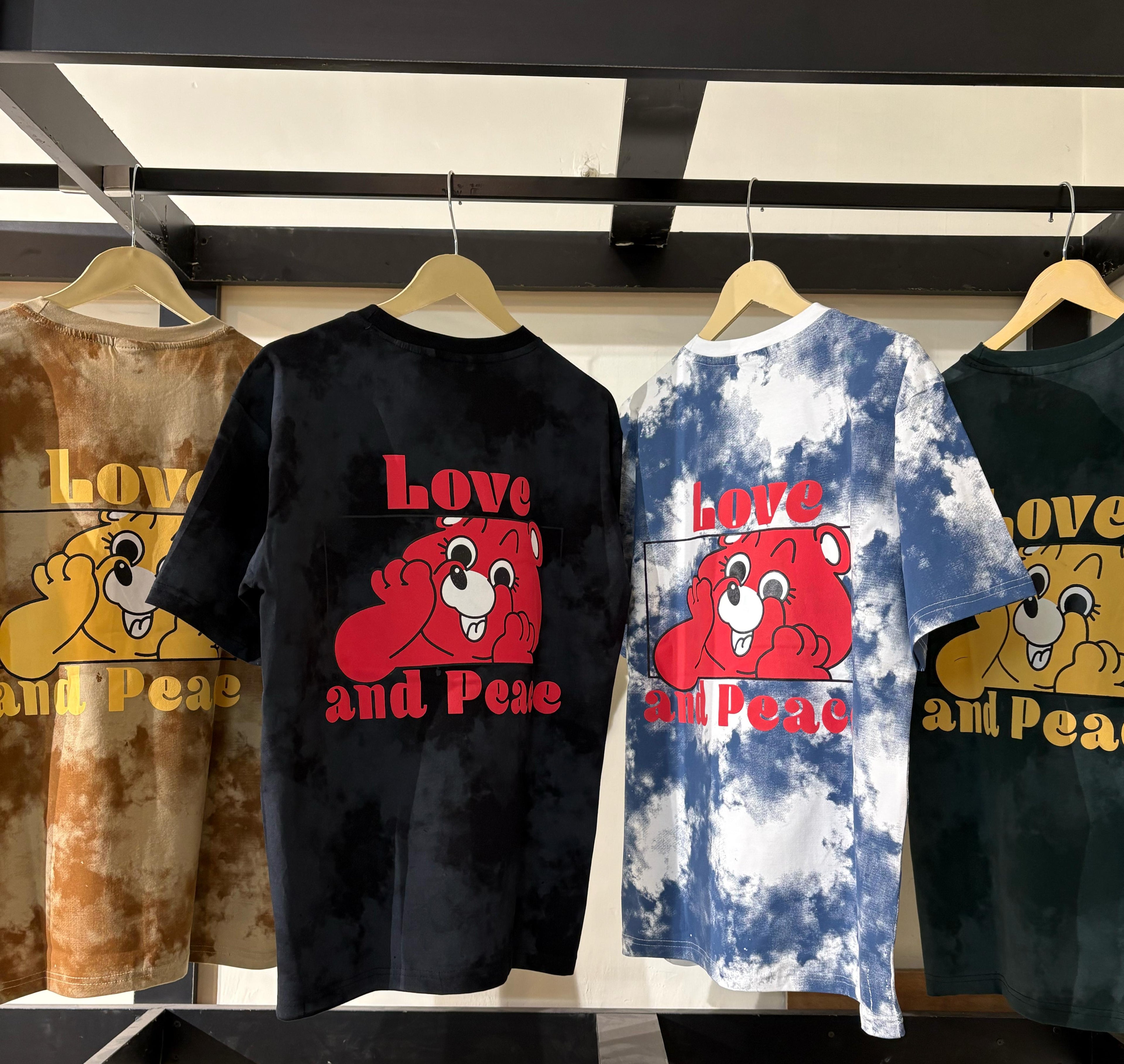 Love & Peace Tie-Dye Oversized T-Shirt