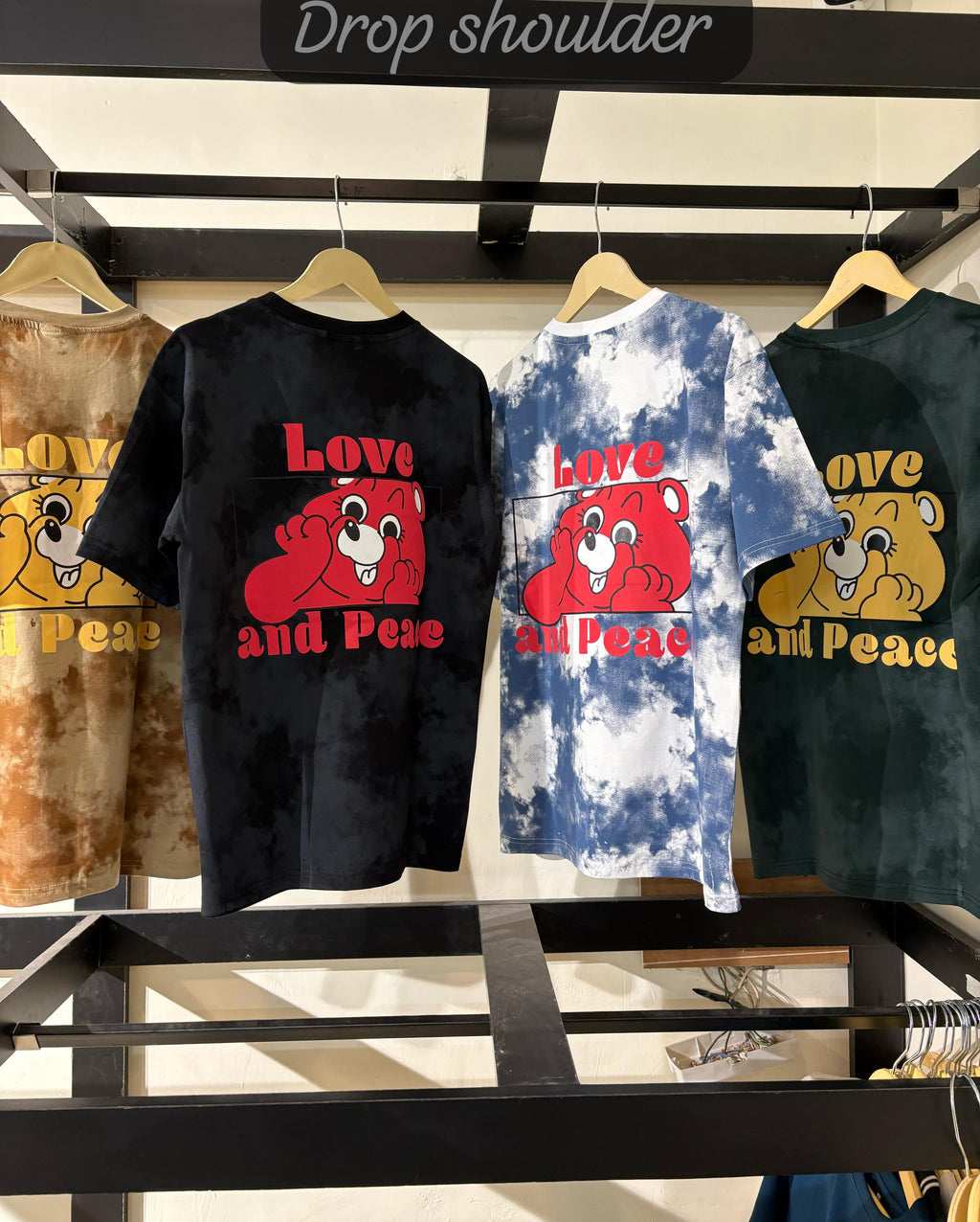 Love & Peace Tie-Dye Oversized T-Shirt