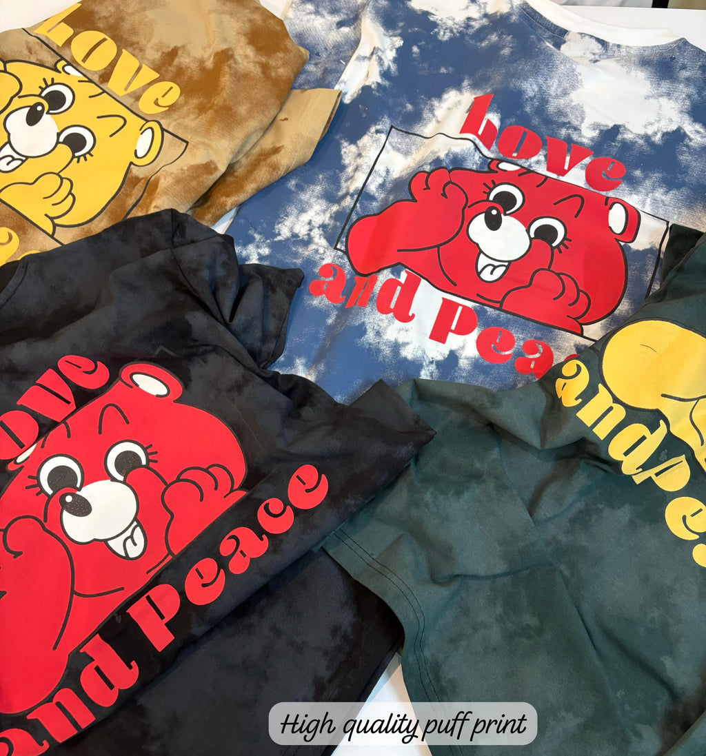Love & Peace Tie-Dye Oversized T-Shirt