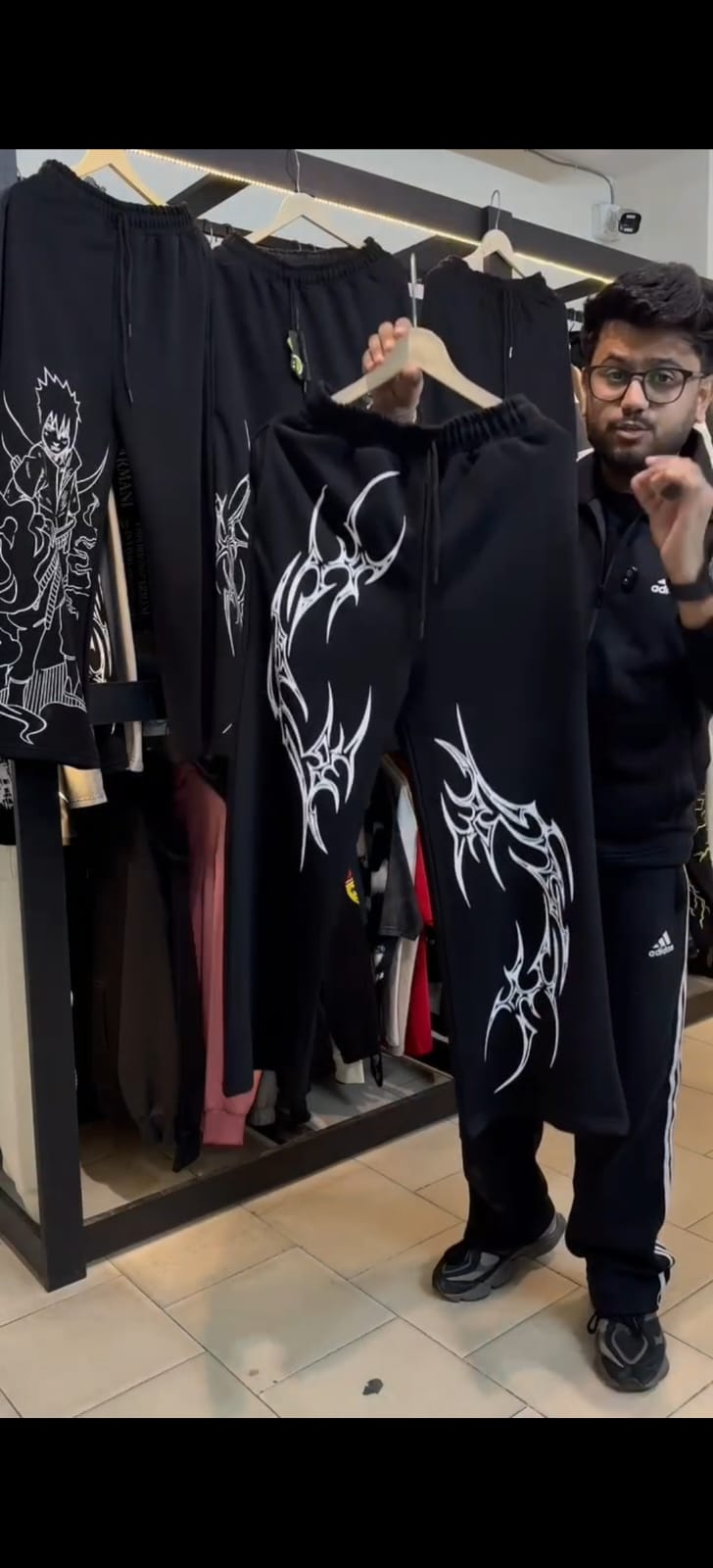 Tribal Flame Wide Leg Joggers